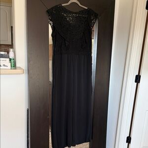 Xhilaration Black Pant Suit with Lace Bodice